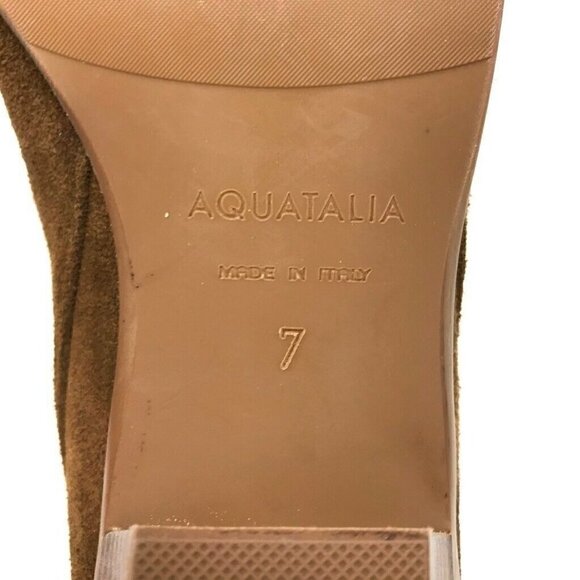 Aquatalia Ankle Booties Brown Leather Cuban Heel 7 - Picture 8 of 8